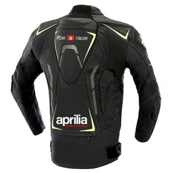 Aprilia Racing Custom Motorcycle Leather Jacket Black