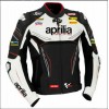 Aprilia Racing Motogp Custom Motorcycle Leather Jacket Black White