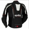 Aprilia Racing Motogp Custom Motorcycle Leather Jacket Black White