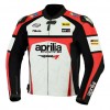 Aprilia Racing Motorcycle Leather Jacket White Black Red