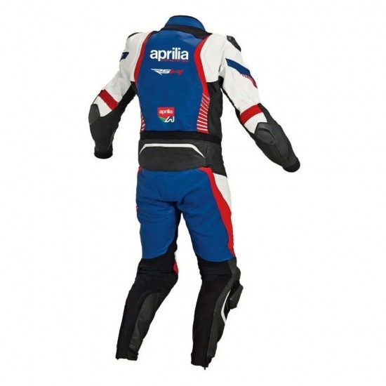 Aprilia Custom Moto Gp Leather Racing Suit Blue White Black Red