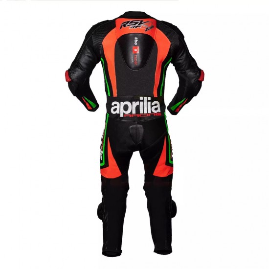 Aprilia Custom Motorcycle Leather Racing Suit Black Red Green