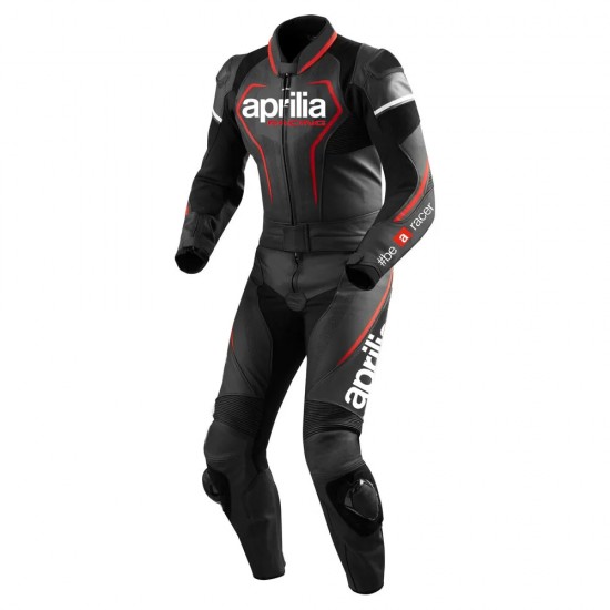 Custom Aprilia Motorcycle Leather Racing Suit Black Red White