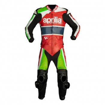 Custom Aprilia Racing Moto Gp Leather Suit Red Black Green White