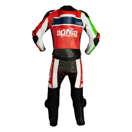 Custom Aprilia Racing Moto Gp Leather Suit Red Black Green White