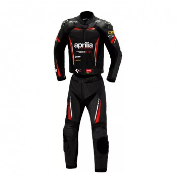 Custom Aprilia RSV4 Moto Gp Leather Racing Suit Black Red White