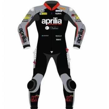 APRILIA MEN MOTORCYCLE GRAY LEATHER RACING SUIT