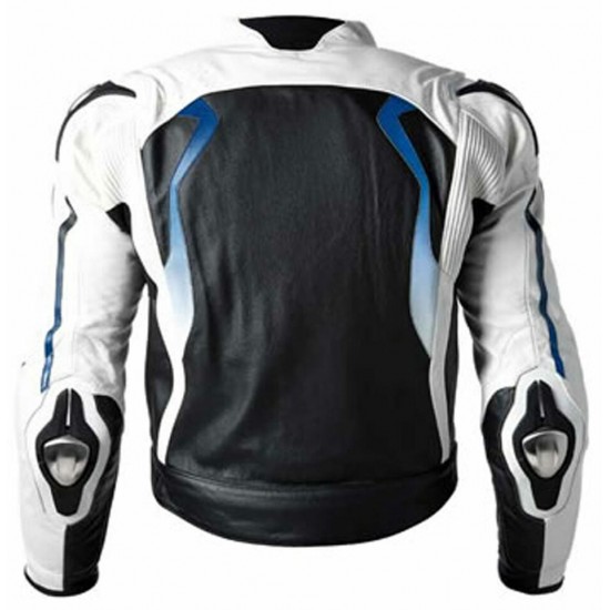 BMW Custom Motorbike Leather Racing Jacket White Black