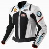 BMW HP4 Custom Motorcycle Leather Racing Jacket White Black