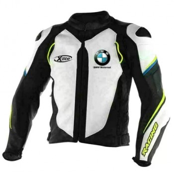 BMW MOTORCYCLE BLUE LEATHER RACING JACKET