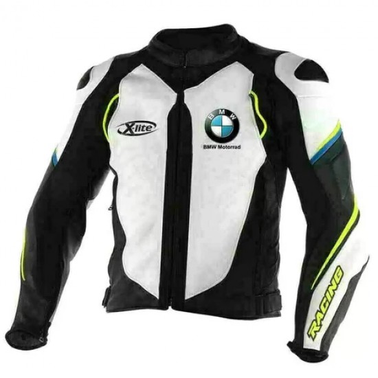 BMW MOTORCYCLE BLUE LEATHER RACING JACKET