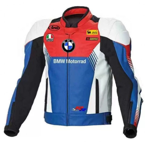 BMW MOTORRAD BY GSXR MOTORCYCLE BLACK LEATHER RACING JACKET