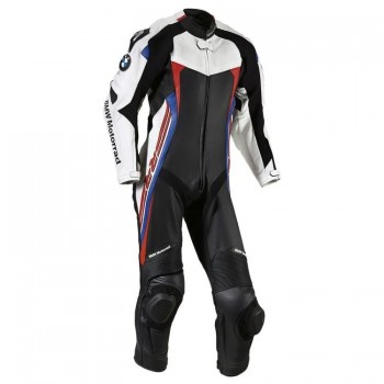 BMW Double R Custom Motorcycle Leather Racing Suit Black White Blue