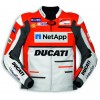 Ducati Custom Motorcycle Leather Racing Jacket Orange White Black