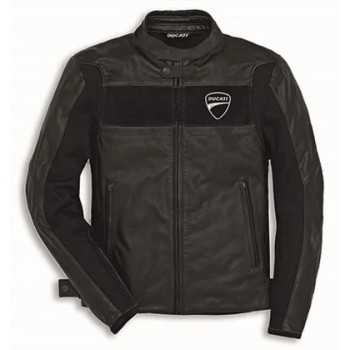 DUCATI BLACK MOTORCYCLE LEATHER RACING JACKET