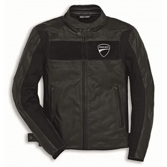 DUCATI BLACK MOTORCYCLE LEATHER RACING JACKET