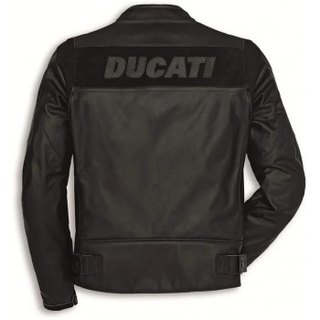 DUCATI BLACK MOTORCYCLE LEATHER RACING JACKET