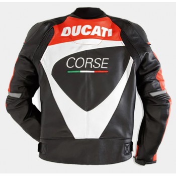 DUCATI CORSE MEN MOTORCYCLE LEATHER RACING JACKET