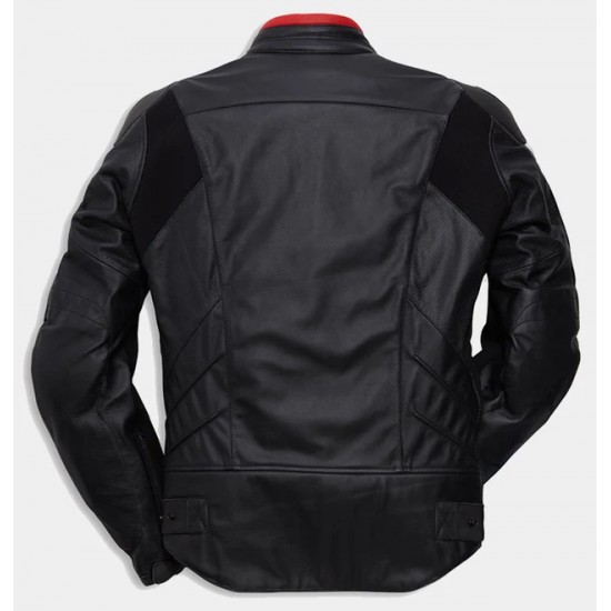 DUCATI MOTORCYCLE DARK LEATHER RACING JACKET