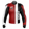 DUCATI CORSE MOTORCYCLE BLACK AND WHITE LEATHER RACING JACKET