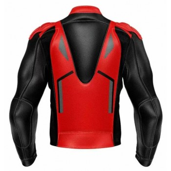 DUCATI CORSE BLACK MOTORCYCLE LEATHER RACING JACKET