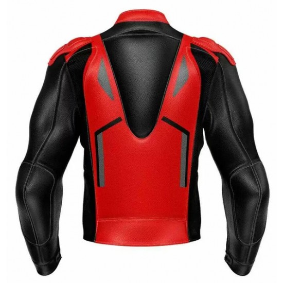 DUCATI CORSE BLACK MOTORCYCLE LEATHER RACING JACKET