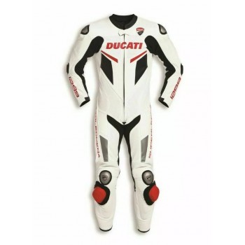 Custom Ducati 1299 Motorcycle Leather Racing Suit White Black Red