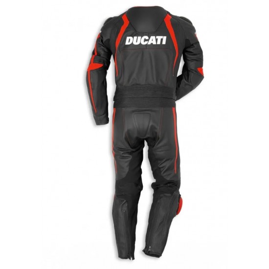 Custom Ducati Corse Motorbike Leather Racing Suit Black