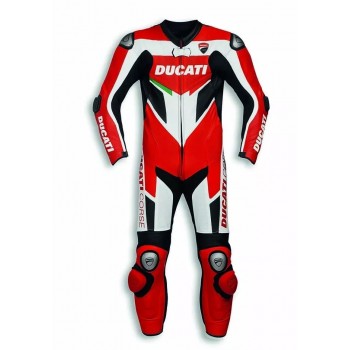 Custom Ducati Motorbike Leather Racing Suit Black Red