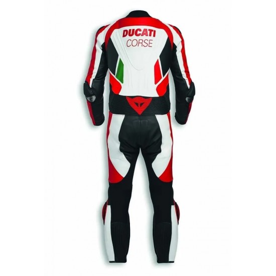 Custom Ducati Motorbike Leather Racing Suit Black Red