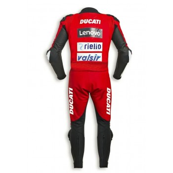 Custom Ducati Motorcycle Leather Racing Suit Red Black Back