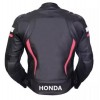 Honda Custom Motorbike Leather Racing Jacket Black Pink