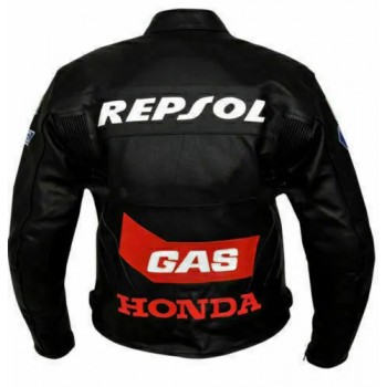 Honda Rapsol HRC Custom Motorbike Leather Racing Jacket Black