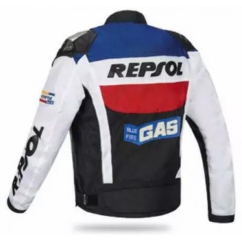 Honda Repsol Custom Motorcycle Leather Racing Jacket Black Blue