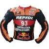 Honda Repsol Moto Gp Motorbike Leather Racing Jacket Black Orange