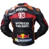 Honda Repsol Moto Gp Motorbike Leather Racing Jacket Black Orange