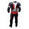 Custom Honda CBR Leather Racing Suit Black White Red