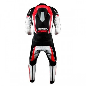 Custom Honda CBR Motorbike Leather Racing Suit Black White