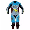 Custom Honda Marc VDS Motorcycle Leather Racing Suit Blue Yellow