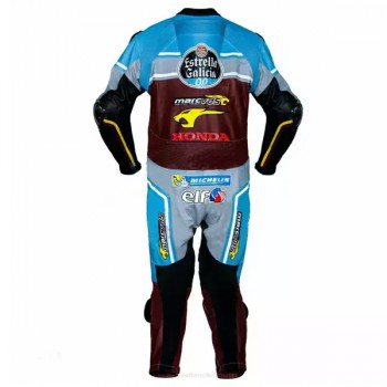 Custom Honda Marc VDS Motorcycle Leather Racing Suit Blue Yellow