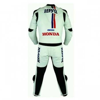 Custom Honda Repsol Motorbike Leather Racing Suit White Black Red Blue