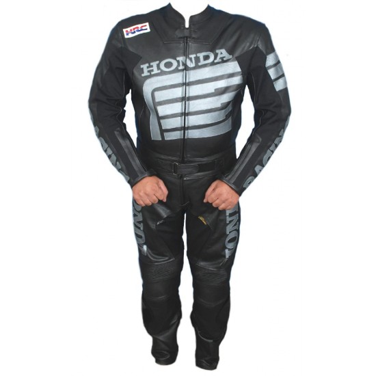 HONDA MOTORCYCLE BLACK LEATHER RACING SUIT SIZE XXL