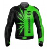 Custom Kawasaki Monster Energy Motorcycle Leather Racing Jacket Green Black