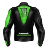 Custom Kawasaki Monster Energy Motorcycle Leather Racing Jacket Green Black