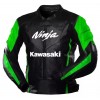 Kawasaki Ninja Custom Motorbike Leather Racing Jacket Black Green