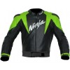 Kawasaki Ninja Custom Motorbike Leather Racing Jacket Black Green White