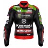 Kawasaki SBK Monster Energy Custom Motorcycle Racing Jacket Black Green Red