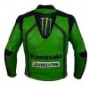 GREEN AND BLACK MOTORCYCLE LEATHER RACING JACKET