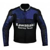 MEN KAWASAKI MONSTER MOTORCYCLE BLUE LEATHER RACING JACKET