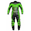 Custom Kawasaki Monster Motorcycle Leather Racing Suit Black Green